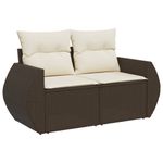 Casa si Gradina - Gradina si terasa - Mobilier exterior - Canapele si fotolii gradina - Canapea de gradina cu perne, 2 locuri, maro, poliratan - Infinity.ro