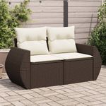 Casa si Gradina - Gradina si terasa - Mobilier exterior - Canapele si fotolii gradina - Canapea de gradina cu perne, 2 locuri, maro, poliratan - Infinity.ro