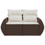 Casa si Gradina - Gradina si terasa - Mobilier exterior - Canapele si fotolii gradina - Canapea de gradina cu perne, 2 locuri, maro, poliratan - Infinity.ro