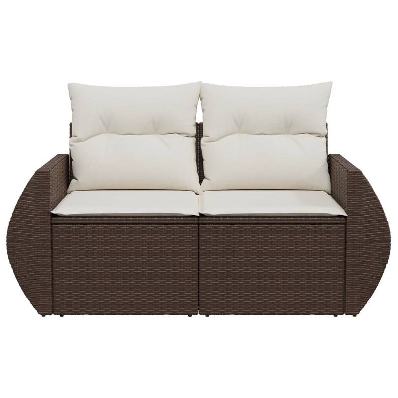 Casa si Gradina - Gradina si terasa - Mobilier exterior - Canapele si fotolii gradina - Canapea de gradina cu perne, 2 locuri, maro, poliratan - Infinity.ro