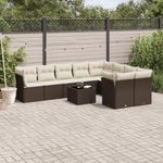 Casa si Gradina - Gradina si terasa - Mobilier exterior - Seturi mobila gradina - Set canapele de gradina cu perne, 10 piese, maro, poliratan - Infinity.ro