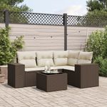 Casa si Gradina - Gradina si terasa - Mobilier exterior - Canapele si fotolii gradina - Set canapele de gradina cu perne, 5 piese, maro, poliratan - Infinity.ro
