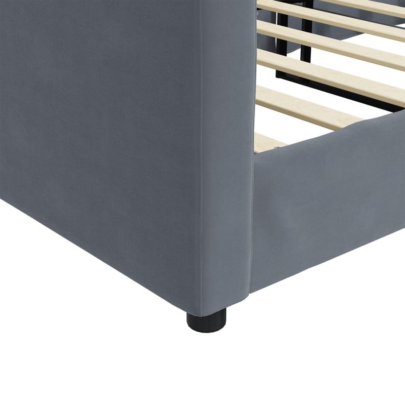 Casa si Gradina - Mobilier - Paturi si accesorii - Paturi - Cadru de pat, gri inchis, 100x200 cm, catifea - Infinity.ro