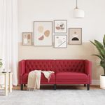 Casa si Gradina - Mobilier - Canapele si coltare - Canapele - Canapea Chesterfield cu 2 locuri, rosu vin, piele ecologica - Infinity.ro