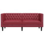 Casa si Gradina - Mobilier - Canapele si coltare - Canapele - Canapea Chesterfield cu 2 locuri, rosu vin, piele ecologica - Infinity.ro