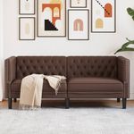 Casa si Gradina - Mobilier - Canapele si coltare - Canapele - Canapea Chesterfield cu 2 locuri, maro, piele ecologica - Infinity.ro