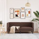 Casa si Gradina - Mobilier - Canapele si coltare - Canapele - Canapea Chesterfield cu 2 locuri, maro, piele ecologica - Infinity.ro