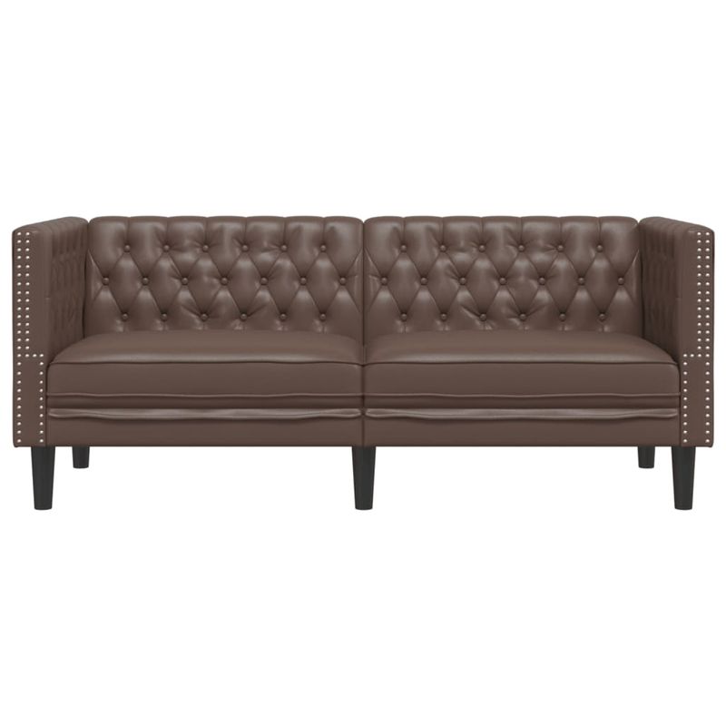 Casa si Gradina - Mobilier - Canapele si coltare - Canapele - Canapea Chesterfield cu 2 locuri, maro, piele ecologica - Infinity.ro