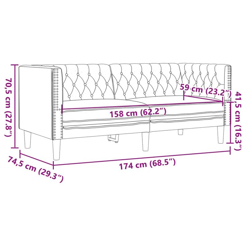 Casa si Gradina - Mobilier - Canapele si coltare - Canapele - Canapea Chesterfield cu 2 locuri, maro, piele ecologica - Infinity.ro