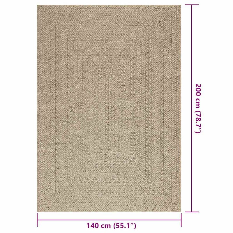 Casa si Gradina - Textile si covoare - Covoare - Covoare casa - Covor ZIZUR aspect iută 140x200 cm, pentru interior și exterior, model dreptunghiular - Infinity.ro