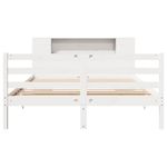 Casa si Gradina - Mobilier - Paturi si accesorii - Paturi - Pat cu biblioteca fara saltea, alb, 160x200 cm, lemn masiv pin - Infinity.ro