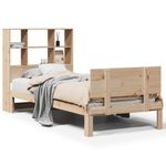 Casa si Gradina - Mobilier - Paturi si accesorii - Paturi - Pat cu biblioteca fara saltea, 90x200 cm, lemn masiv pin - Infinity.ro