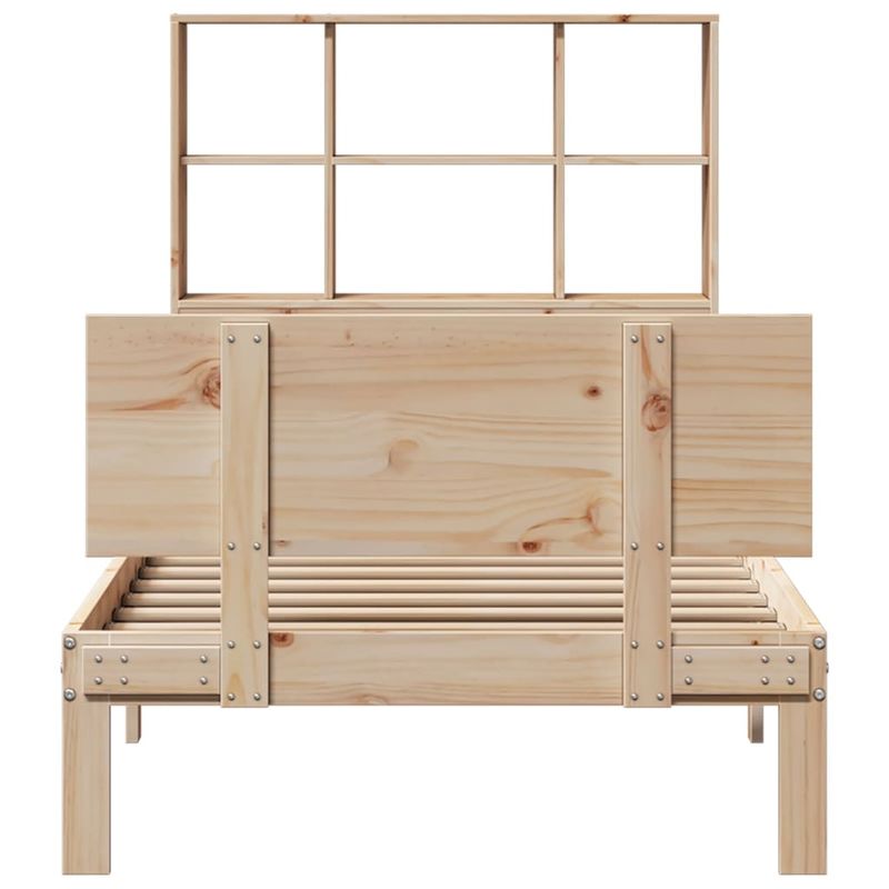 Casa si Gradina - Mobilier - Paturi si accesorii - Paturi - Pat cu biblioteca fara saltea, 90x200 cm, lemn masiv pin - Infinity.ro