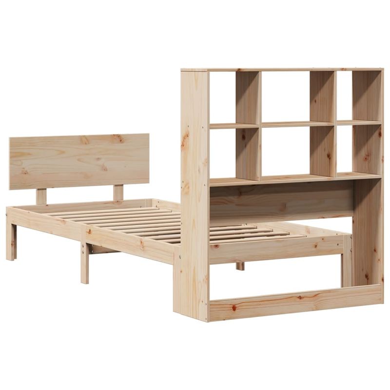 Casa si Gradina - Mobilier - Paturi si accesorii - Paturi - Pat cu biblioteca fara saltea, 90x200 cm, lemn masiv pin - Infinity.ro