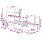 Casa si Gradina - Mobilier - Paturi si accesorii - Paturi - Pat cu biblioteca fara saltea, 90x200 cm, lemn masiv pin - Infinity.ro