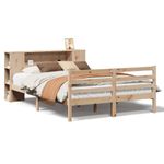 Casa si Gradina - Mobilier - Paturi si accesorii - Paturi - Pat cu biblioteca fara saltea, 140x190 cm, lemn masiv de pin - Infinity.ro
