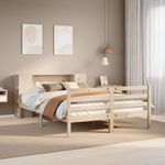 Casa si Gradina - Mobilier - Paturi si accesorii - Paturi - Pat cu biblioteca fara saltea, 140x190 cm, lemn masiv de pin - Infinity.ro