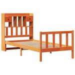 Casa si Gradina - Mobilier - Paturi si accesorii - Paturi - Pat biblioteca fara saltea maro ceruit 75x190 cm lemn masiv pin - Infinity.ro