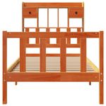 Casa si Gradina - Mobilier - Paturi si accesorii - Paturi - Pat biblioteca fara saltea maro ceruit 75x190 cm lemn masiv pin - Infinity.ro