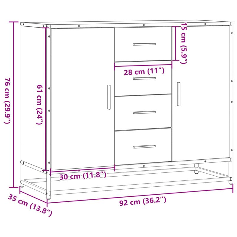 Casa si Gradina - Mobilier - Comode si corpuri - Comode - Dulap, stejar sonoma, 92x35x76 cm, lemn prelucrat - Infinity.ro