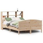 Casa si Gradina - Mobilier - Paturi si accesorii - Paturi - Pat cu biblioteca fara saltea, 150x200 cm, lemn masiv de pin - Infinity.ro
