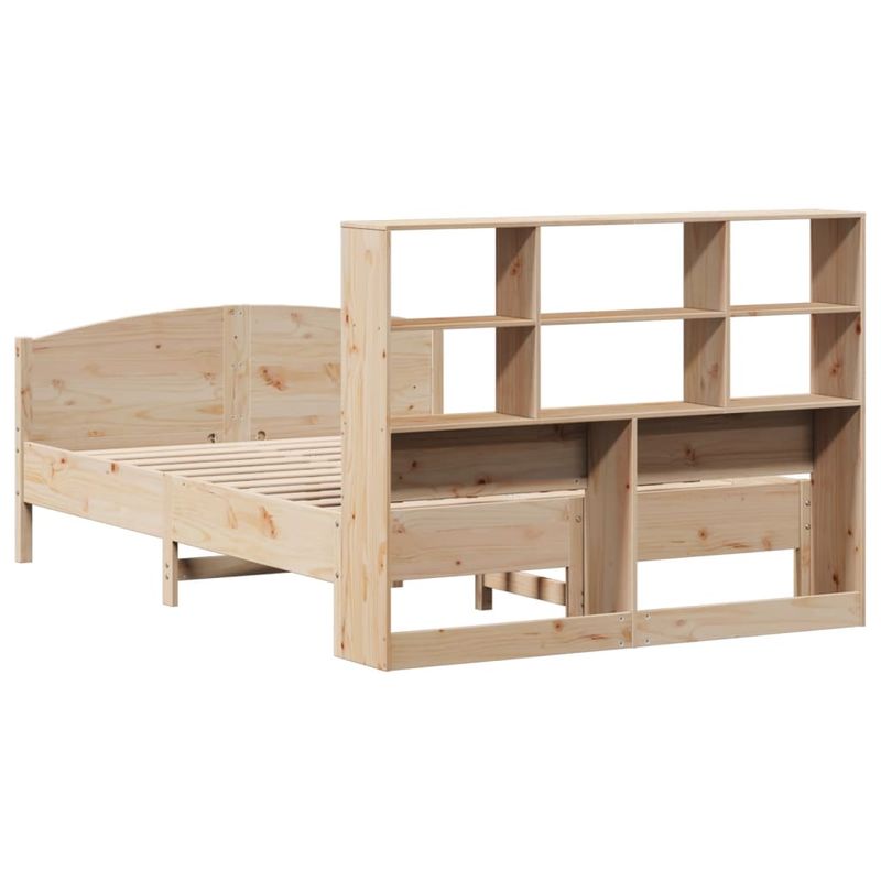 Casa si Gradina - Mobilier - Paturi si accesorii - Paturi - Pat cu biblioteca fara saltea, 150x200 cm, lemn masiv de pin - Infinity.ro
