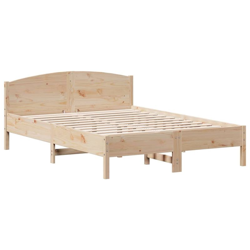 Casa si Gradina - Mobilier - Paturi si accesorii - Paturi - Pat cu biblioteca fara saltea, 150x200 cm, lemn masiv de pin - Infinity.ro