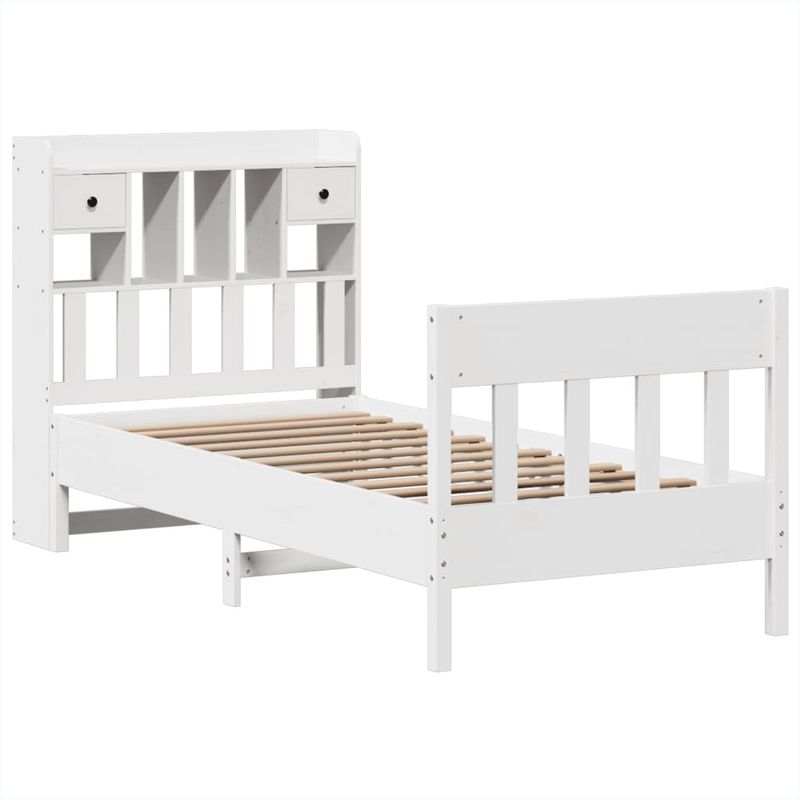 Casa si Gradina - Mobilier - Paturi si accesorii - Paturi - Cadru de pat fara saltea, alb, 75x190 cm, lemn masiv de pin - Infinity.ro