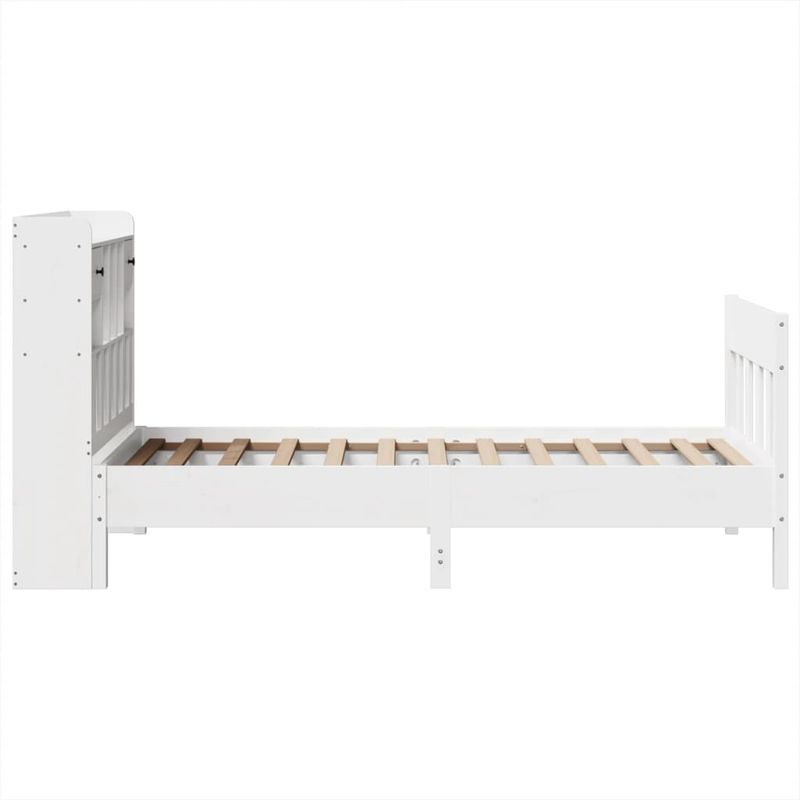 Casa si Gradina - Mobilier - Paturi si accesorii - Paturi - Cadru de pat fara saltea, alb, 75x190 cm, lemn masiv de pin - Infinity.ro