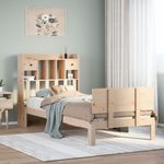 Casa si Gradina - Mobilier - Paturi si accesorii - Paturi - Pat cu biblioteca fara saltea, 100x200 cm, lemn masiv pin - Infinity.ro