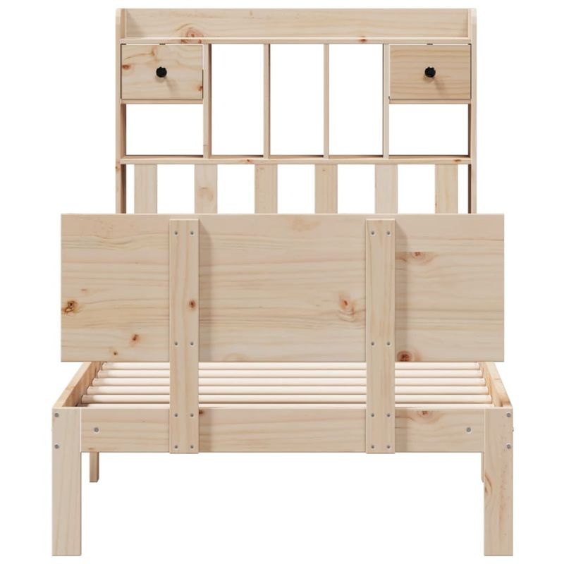 Casa si Gradina - Mobilier - Paturi si accesorii - Paturi - Pat cu biblioteca fara saltea, 100x200 cm, lemn masiv pin - Infinity.ro