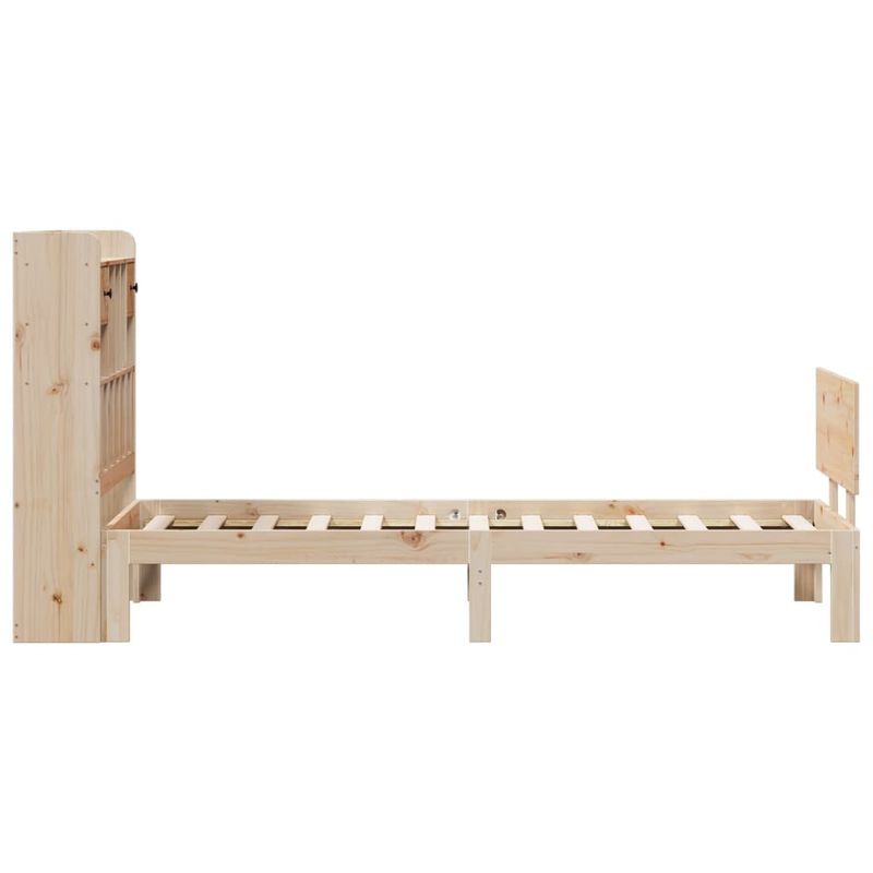 Casa si Gradina - Mobilier - Paturi si accesorii - Paturi - Pat cu biblioteca fara saltea, 100x200 cm, lemn masiv pin - Infinity.ro
