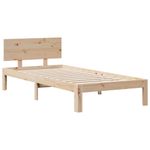 Casa si Gradina - Mobilier - Paturi si accesorii - Paturi - Pat cu biblioteca fara saltea, 100x200 cm, lemn masiv pin - Infinity.ro
