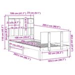 Casa si Gradina - Mobilier - Paturi si accesorii - Paturi - Pat cu biblioteca fara saltea, 100x200 cm, lemn masiv pin - Infinity.ro