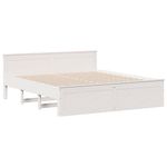 Casa si Gradina - Mobilier - Paturi si accesorii - Paturi - Pat cu biblioteca fara saltea, 180x200 cm, lemn masiv de pin - Infinity.ro