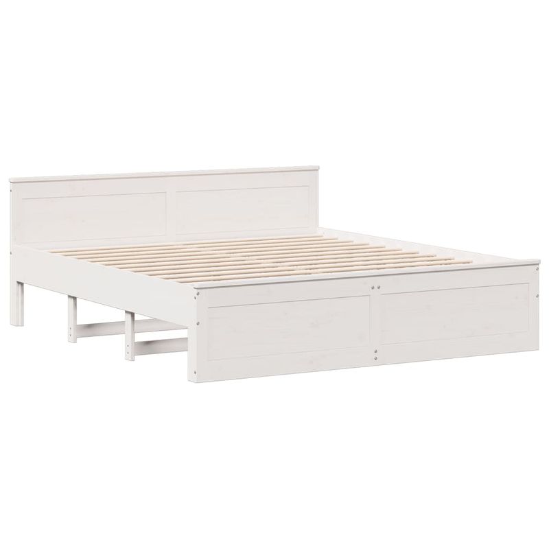Casa si Gradina - Mobilier - Paturi si accesorii - Paturi - Pat cu biblioteca fara saltea, 180x200 cm, lemn masiv de pin - Infinity.ro