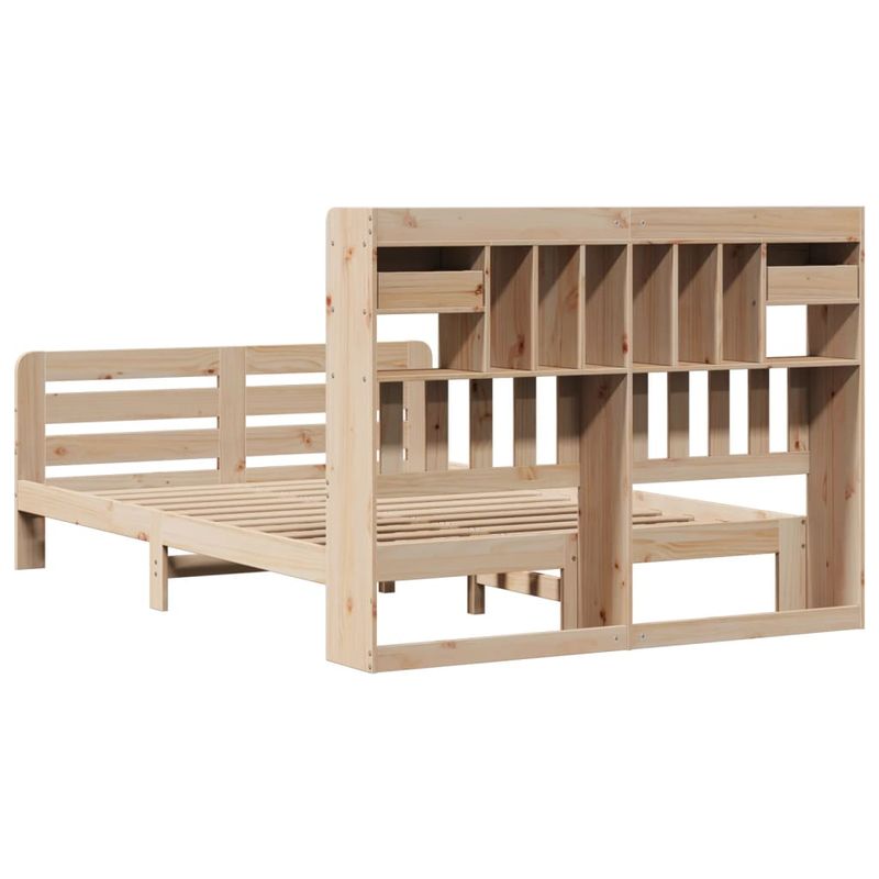 Casa si Gradina - Mobilier - Paturi si accesorii - Paturi - Pat cu biblioteca fara saltea, 140x200 cm, lemn masiv de pin - Infinity.ro