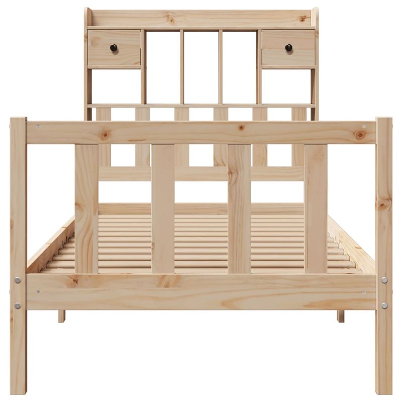 Casa si Gradina - Mobilier - Paturi si accesorii - Paturi - Pat cu biblioteca fara saltea, 100x200 cm, lemn masiv pin - Infinity.ro