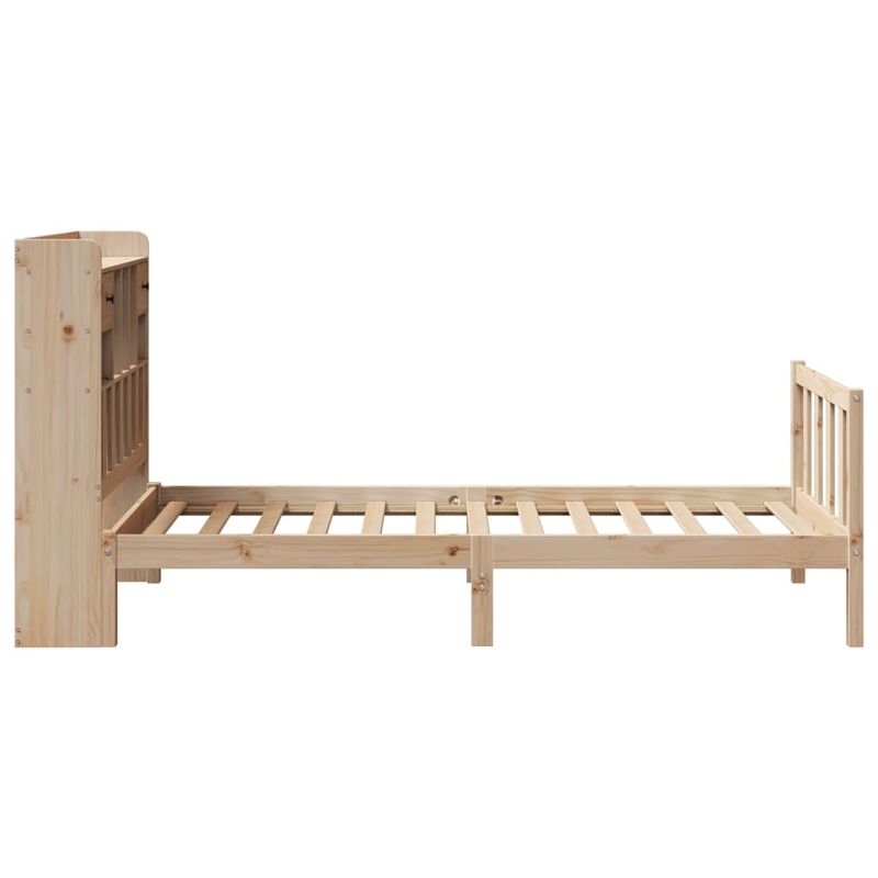 Casa si Gradina - Mobilier - Paturi si accesorii - Paturi - Pat cu biblioteca fara saltea, 100x200 cm, lemn masiv pin - Infinity.ro