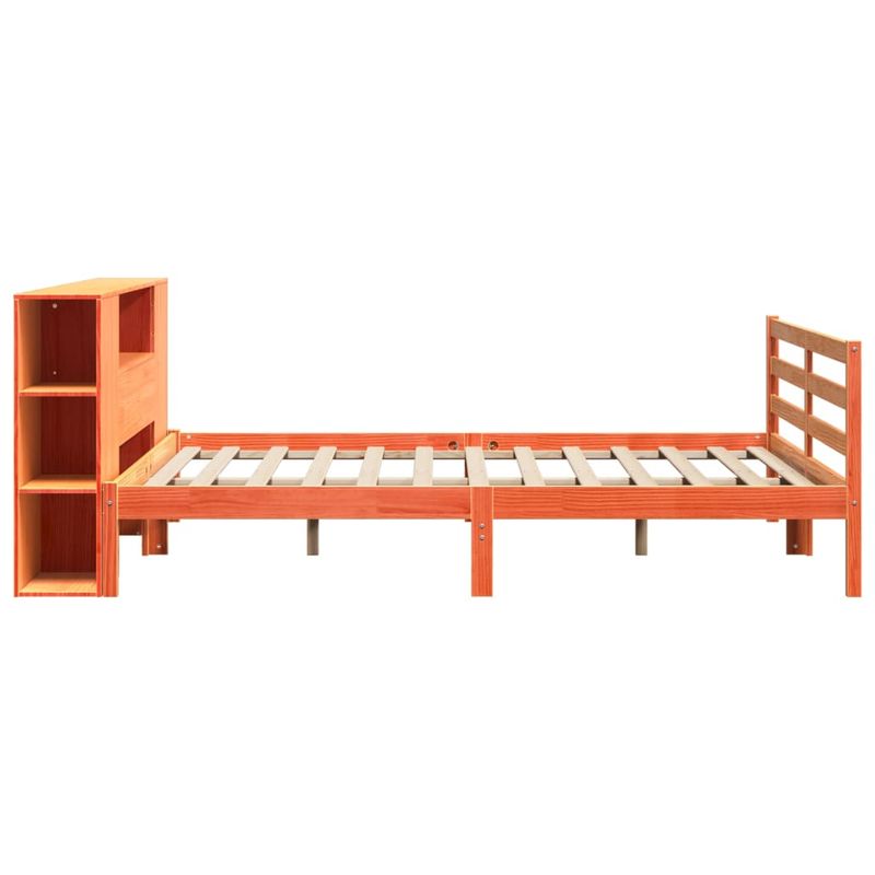 Casa si Gradina - Mobilier - Paturi si accesorii - Paturi - Pat cu biblioteca fara saltea maro 180x200 cm lemn masiv de pin - Infinity.ro