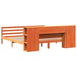 Casa si Gradina - Mobilier - Paturi si accesorii - Paturi - Pat cu biblioteca fara saltea maro 180x200 cm lemn masiv de pin - Infinity.ro