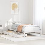 Casa si Gradina - Mobilier - Paturi si accesorii - Paturi - Cadru de pat fara saltea, alb, 75x190 cm, lemn masiv de pin - Infinity.ro