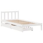 Casa si Gradina - Mobilier - Paturi si accesorii - Paturi - Cadru de pat fara saltea, alb, 75x190 cm, lemn masiv de pin - Infinity.ro