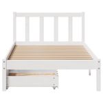 Casa si Gradina - Mobilier - Paturi si accesorii - Paturi - Cadru de pat fara saltea, alb, 75x190 cm, lemn masiv de pin - Infinity.ro