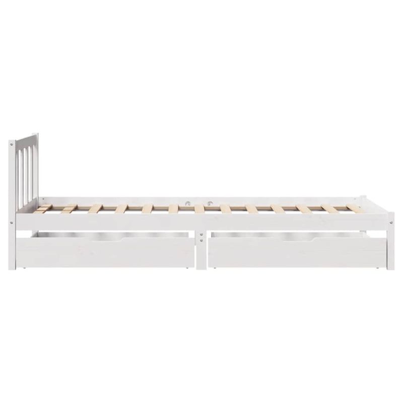 Casa si Gradina - Mobilier - Paturi si accesorii - Paturi - Cadru de pat fara saltea, alb, 75x190 cm, lemn masiv de pin - Infinity.ro