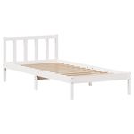 Casa si Gradina - Mobilier - Paturi si accesorii - Paturi - Cadru de pat fara saltea, alb, 75x190 cm, lemn masiv de pin - Infinity.ro