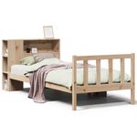 Casa si Gradina - Mobilier - Paturi si accesorii - Paturi - Pat cu biblioteca fara saltea, 100x200 cm, lemn masiv pin - Infinity.ro