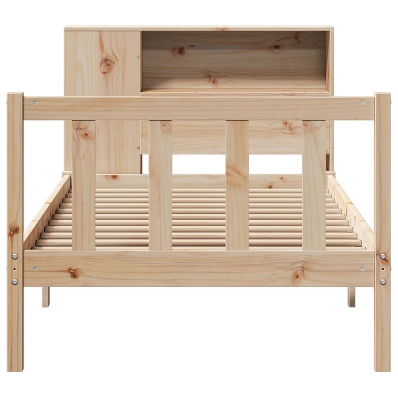 Casa si Gradina - Mobilier - Paturi si accesorii - Paturi - Pat cu biblioteca fara saltea, 100x200 cm, lemn masiv pin - Infinity.ro
