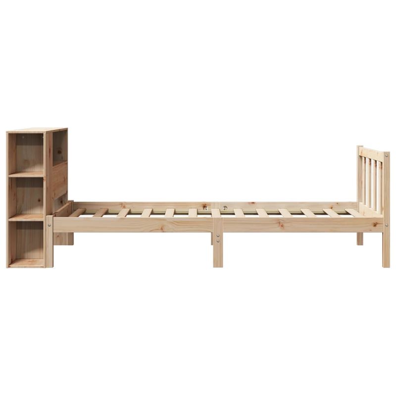 Casa si Gradina - Mobilier - Paturi si accesorii - Paturi - Pat cu biblioteca fara saltea, 100x200 cm, lemn masiv pin - Infinity.ro