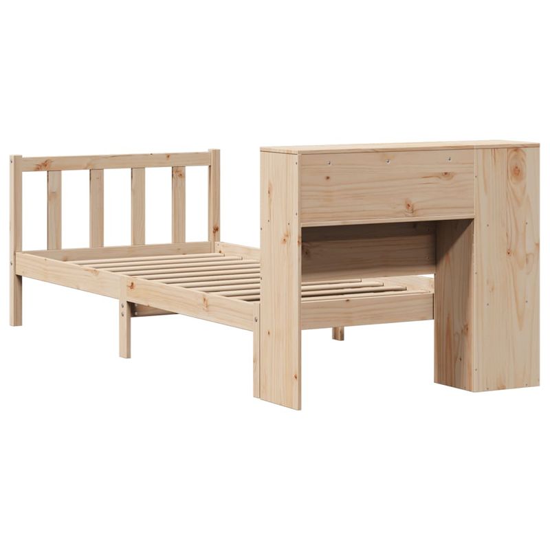 Casa si Gradina - Mobilier - Paturi si accesorii - Paturi - Pat cu biblioteca fara saltea, 100x200 cm, lemn masiv pin - Infinity.ro